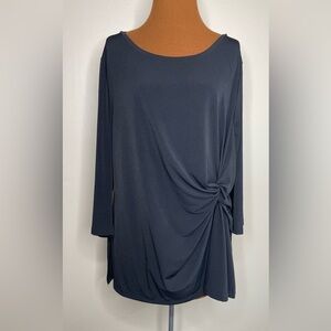 Lane Bryant Black Ruched Side Pullover Blouse Size 18/20